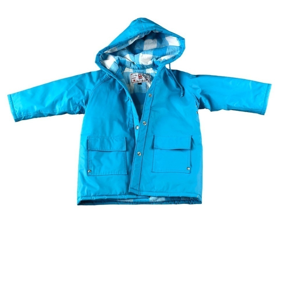 Pierre Bonne  4T Blue Hooded Fleece Lined Spring Raincoat, Insulated, Toddler